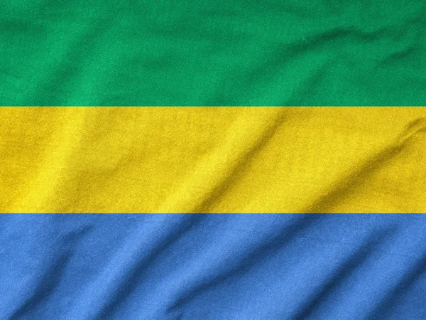 Potargane flaga Gabonu — Zdjęcie stockowe
