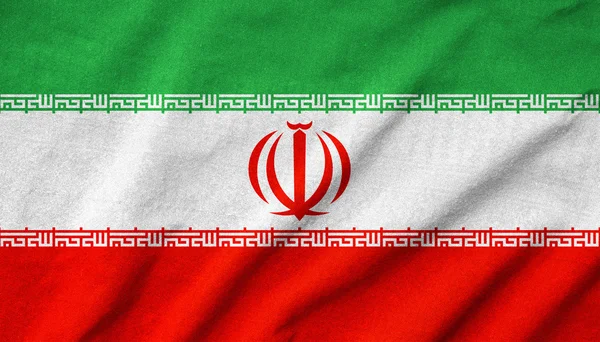 Ruffled Iran Flag — Stock Photo, Image