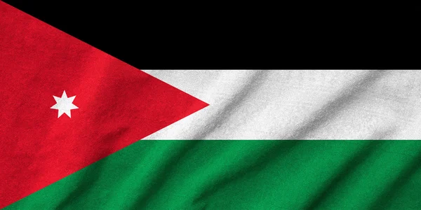 Bandera de Jordania con volantes — Foto de Stock