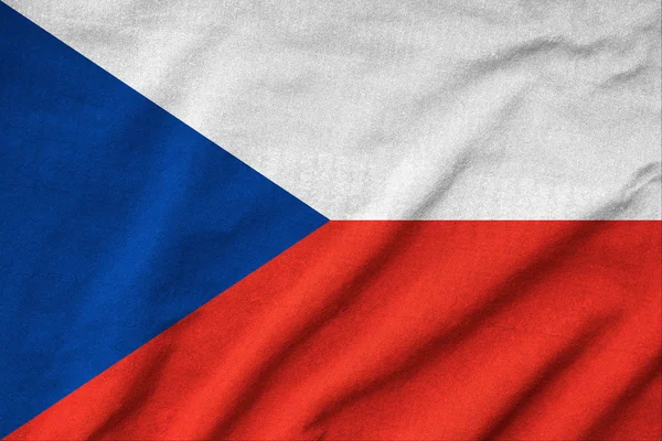 Ruffled República Checa Bandeira — Fotografia de Stock