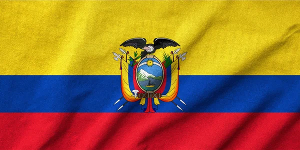 Bandeira do Equador com babados — Fotografia de Stock