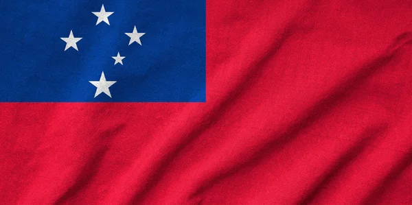 Ruffled Samoa Flag — Stock Photo, Image