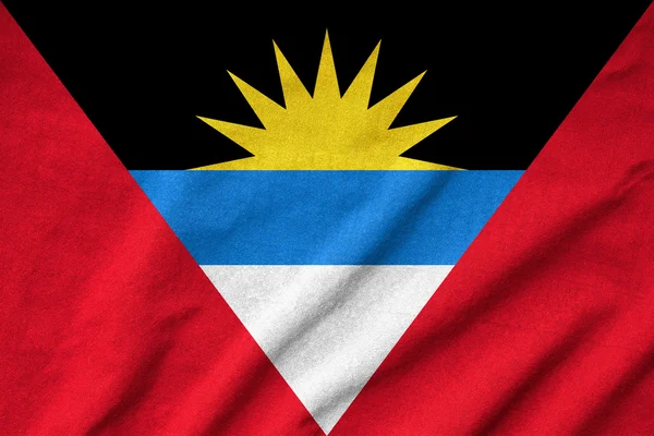 Ruffled Antígua e Barbuda Bandeira — Fotografia de Stock