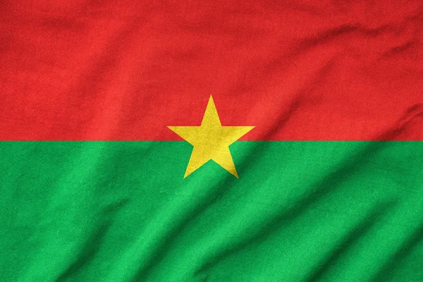 Ruffled Burkina Faso Flag — Stock Photo, Image