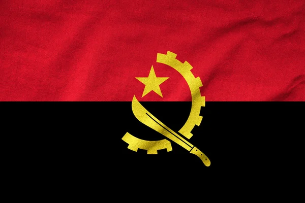 Bandeira de Angola com babados — Fotografia de Stock