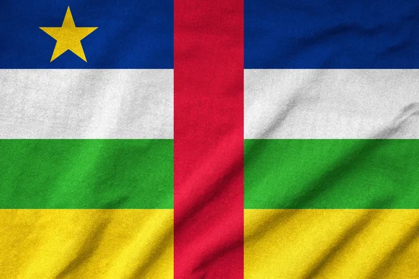 Ruffled Central African Republic Flag — Stock Photo, Image