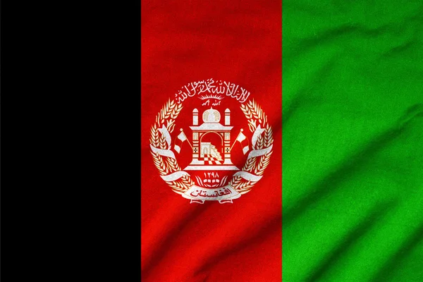 Ruffled Afghanistan Flag — Stock Photo, Image