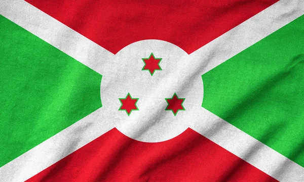 Ruffled Burundi Flag — Stock Photo, Image