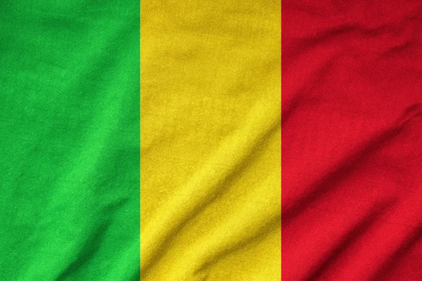 Ruffled Mali Flag — Stock Photo, Image