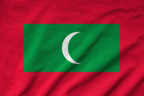 Ruffled Maldives Flag — Stock Photo, Image