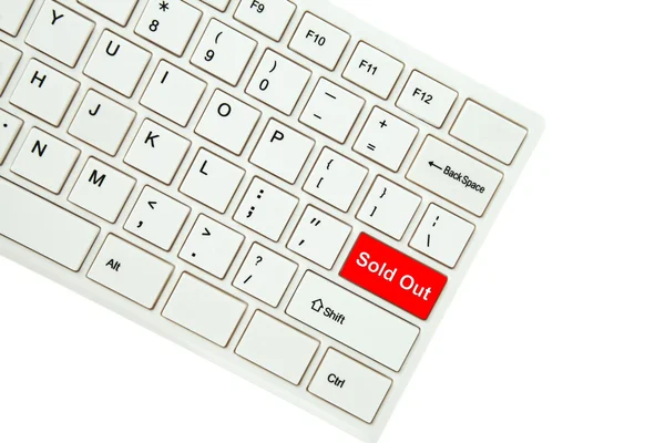 Wording Sold Out on computer keyboard isolated on white backgrou — Stock Photo, Image