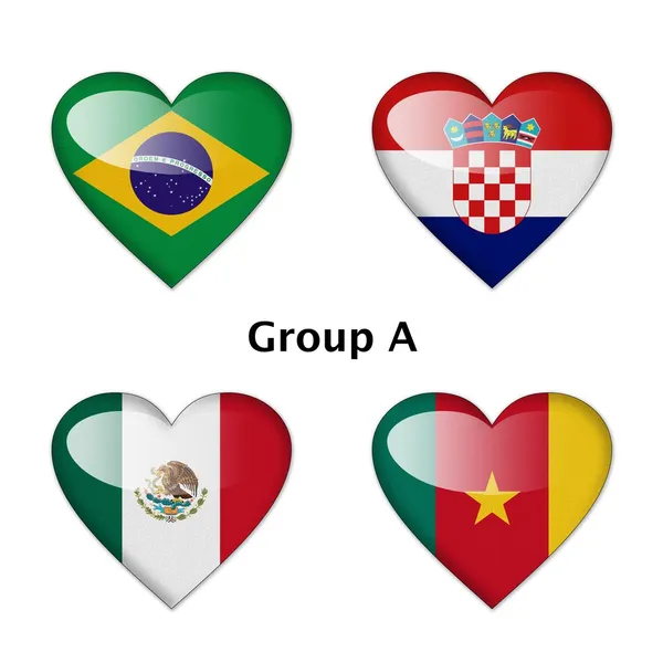 Grupo A, Brasil, Croacia, México y Camerún — Foto de Stock