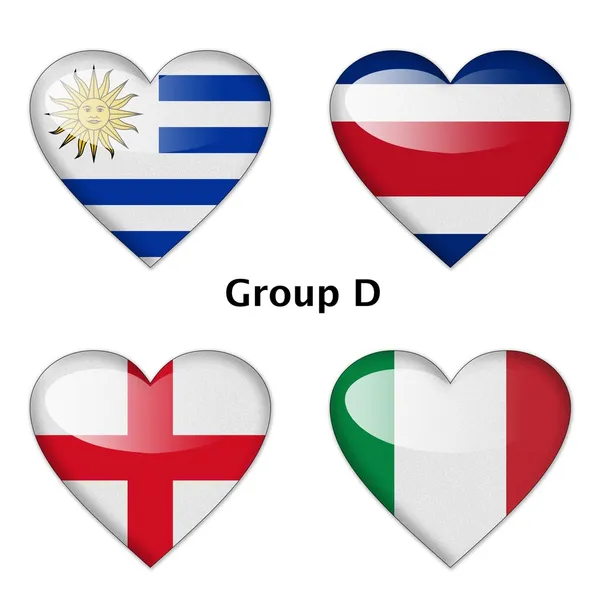 Grupo D, Uruguay, Costa Rica, Inglaterra e Italia — Foto de Stock