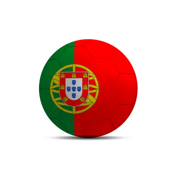 Bola bandera de Portugal aislada sobre fondo blanco — Foto de Stock