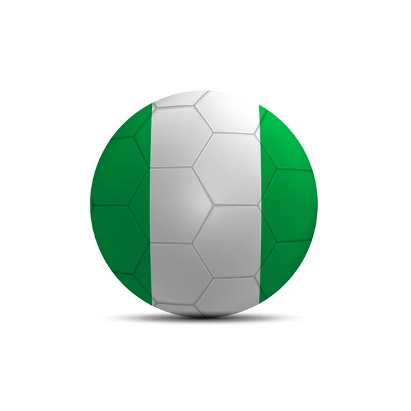 Nigeria flagga bollen isolerad på vit bakgrund — Stockfoto