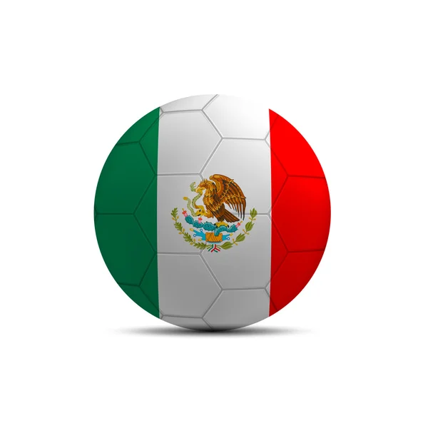 Messico palla bandiera isolata su sfondo bianco — Foto Stock