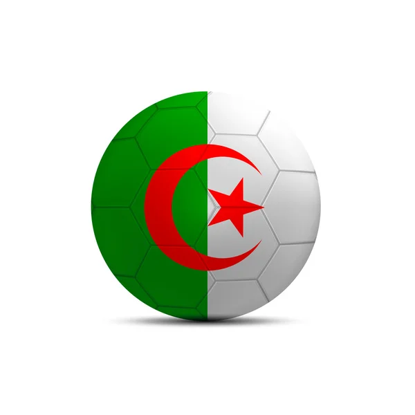 Cezayir bayrağı top beyaz zemin üzerine izole — Stok fotoğraf