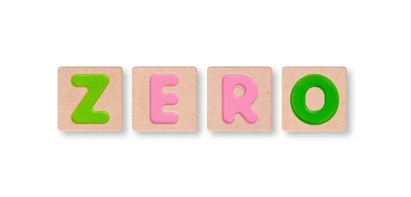 Wording zero isolated on white background — Stock Photo, Image