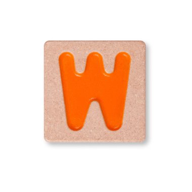 Beyaz arkaplanda w harfi izole edildi