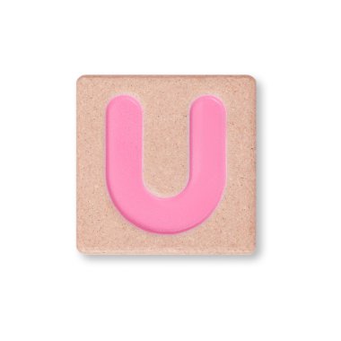 Beyaz arka plan üzerinde izole harf u