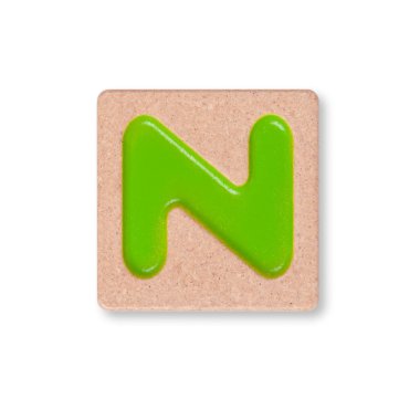 alfabet n geïsoleerd op witte achtergrond