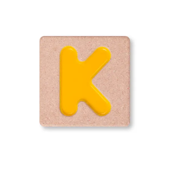 Carta K isolado no fundo branco — Fotografia de Stock