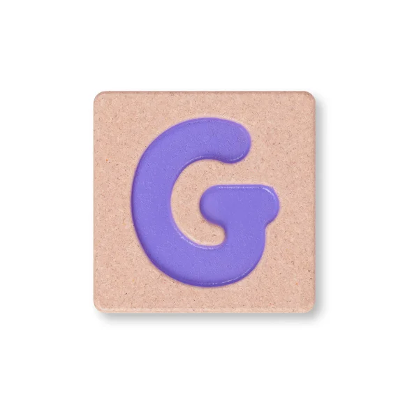 Buchstabe g isoliert auf weißem Hintergrund — Stockfoto