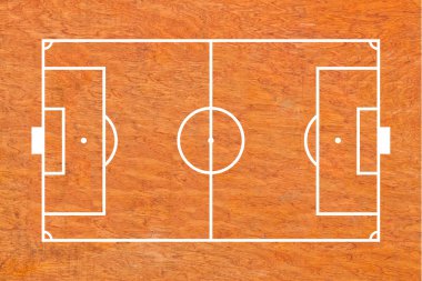 ahşap zemin üzerinde futbol alanı düzeni