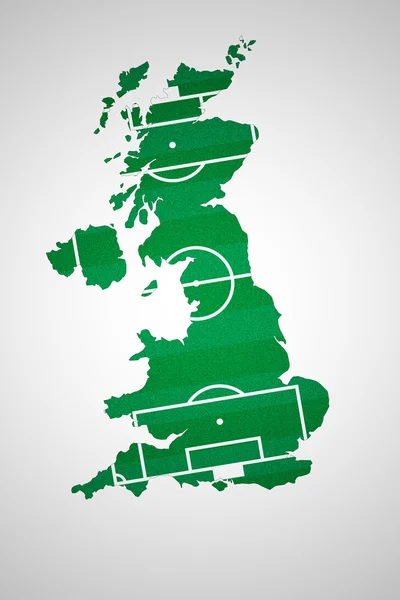 Fußballplatz auf england map — Stockfoto