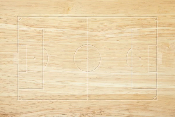 Soccer field layout on wood background — Stock Photo, Image