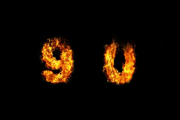 Feuer auf Nummer 9 und 0 — Stockfoto