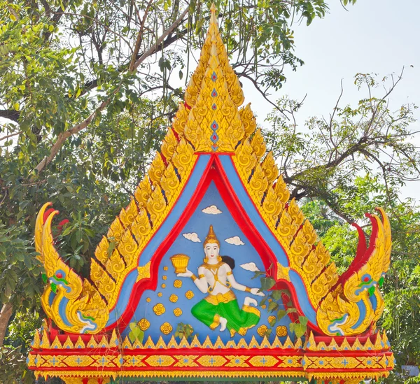 Colorful Ancient Holy Earth Mother on the door roof — Stock Photo, Image