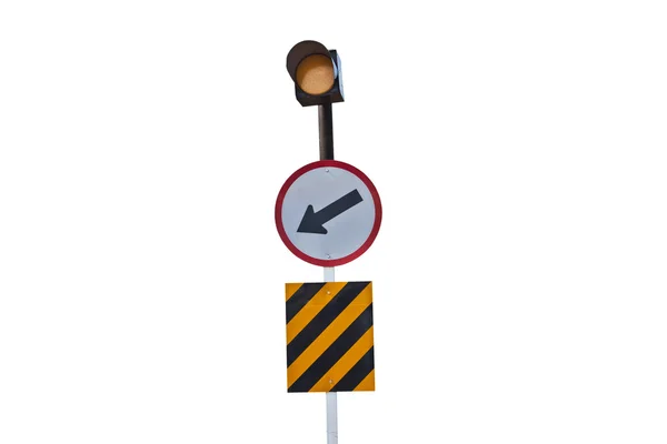 Traffic road sign with light — Stock Photo, Image