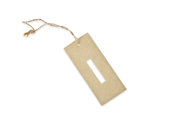 Bruine papieren label met letter die ik gesneden — Stockfoto