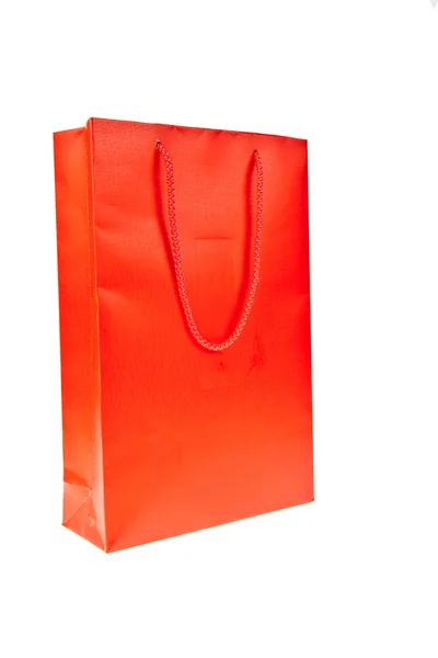 Red shopping bag isolated on white background — Stock Photo, Image