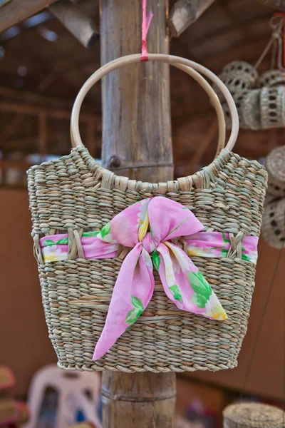 Bamboo wicker bag — Stock Photo, Image