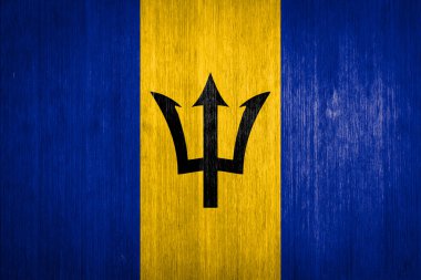 ahşap arka plan Barbados bayrağı