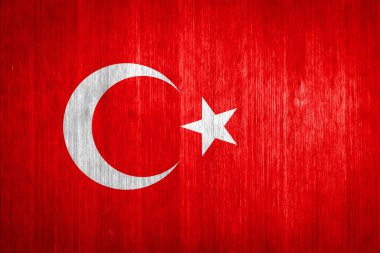 ahşap zemin üzerine Türkiye bayrağı