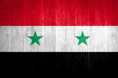 Suriye bayrağı ahşap zemin üzerinde