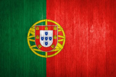 ahşap arka plan Portekiz bayrağı