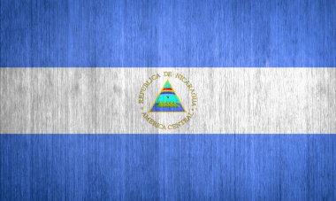 ahşap arka plan Nikaragua bayrağı