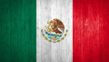 Mexico Flag on wood background clipart