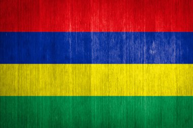 Mauritius bayrak ahşap zemin üzerinde