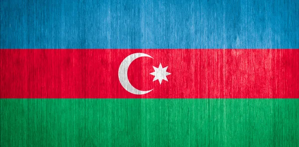 Bandera de Azerbaiyán sobre fondo de madera — Foto de Stock