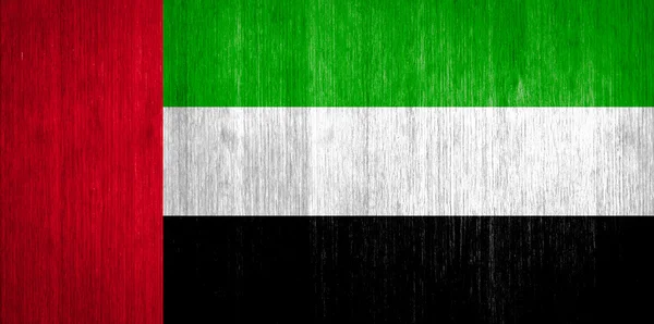 United Arab Emirates Flag on wood background — Stock Photo, Image