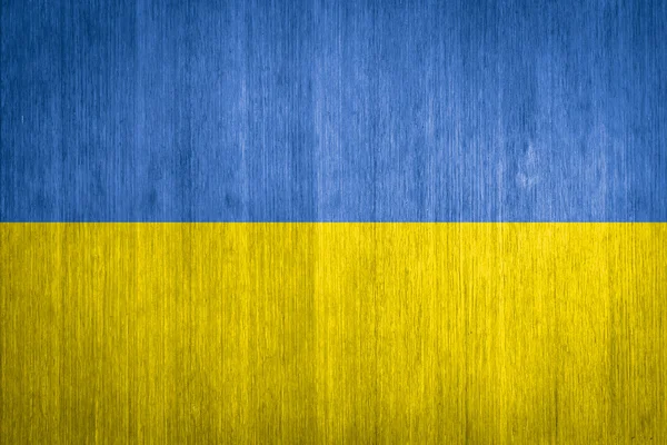 Ukraine Drapeau sur fond bois — Photo