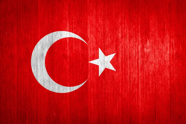 Прапор Туреччини на фоні деревини — стокове фото