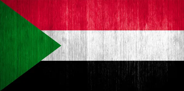 Sudan Flagge auf Holz Hintergrund — Stockfoto