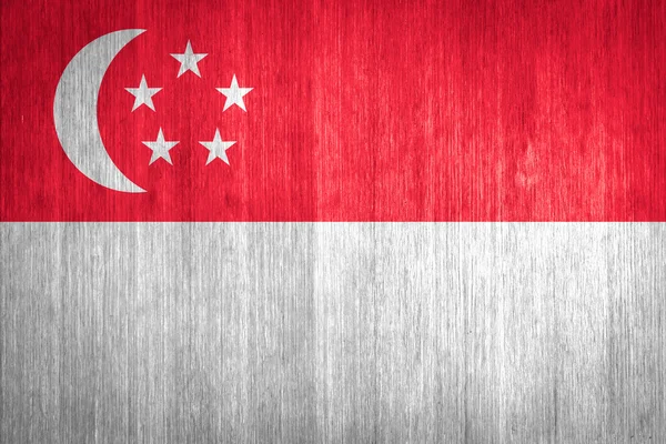 Singapore Flag on wood background — Stock Photo, Image