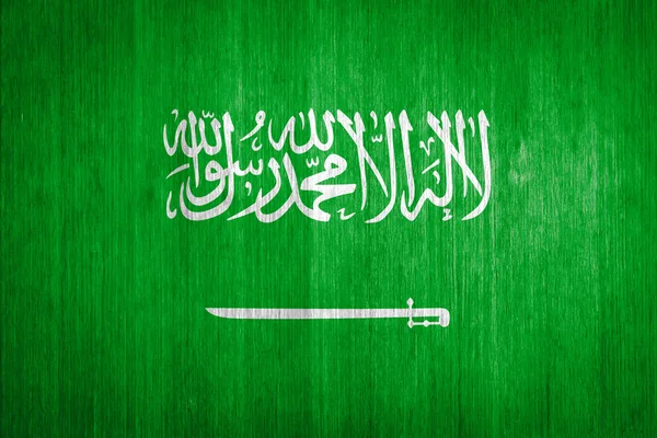 Saudi Arabia Flag on wood background — Stock Photo, Image